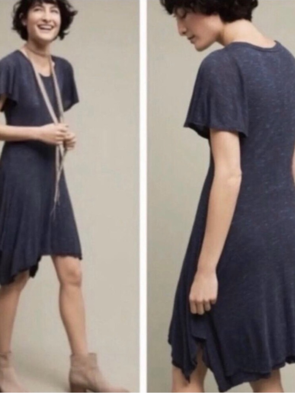 Anthropologie Dolan Asymmetrical Blue T-shirt Dress XS